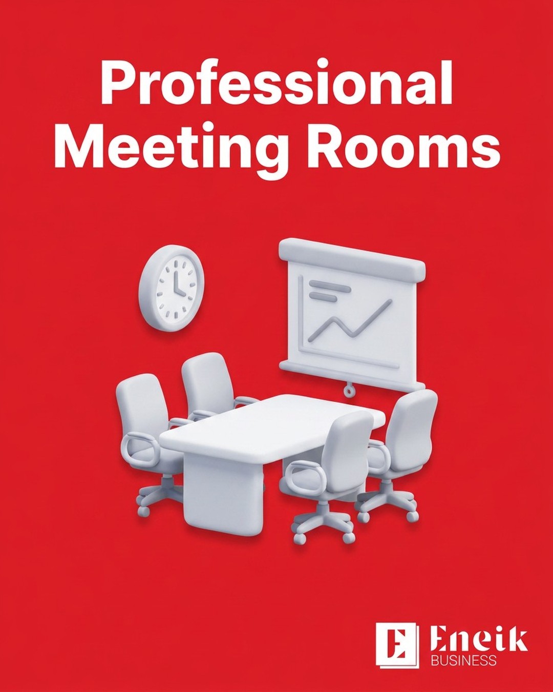 Professional meeting rooms positioned as status infrastructure, not just a perk.